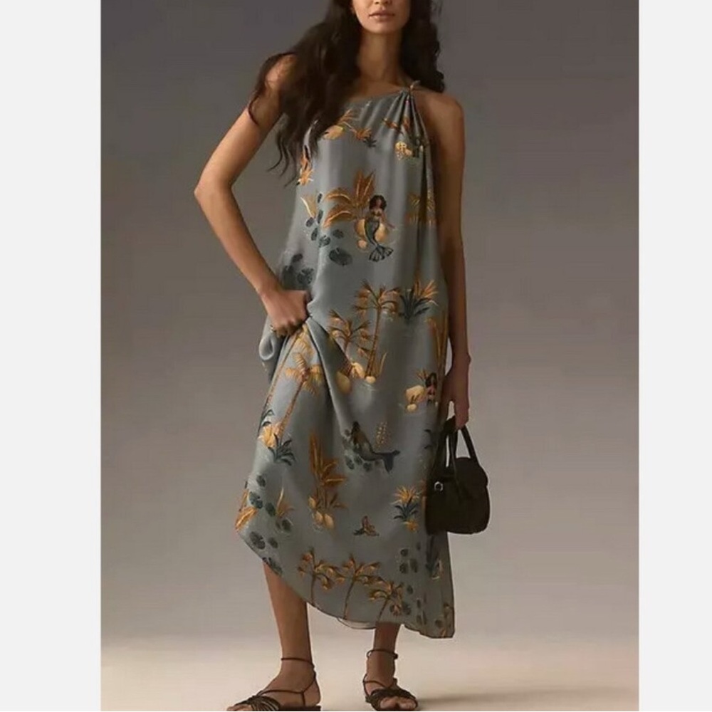 Anthropologie Farm Rio One Shoulder Maxi Dress, Size S